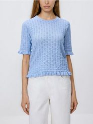 Sweter z wiskozą - jasnoniebieski. Niebieskie swetry nierozpinane damskie Reserved, l, bez wzorów, z dzianiny, bez kołnierzyka, bez ramiączek. Za 89.99 zł.