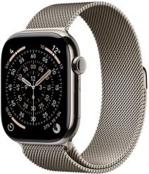 Smartwatch Apple Watch 11 GPS + Cellular 46mm Natural Titanium Milanese Loop M/L Szary (MFD04ZR/A). Szare zegarki smartwatch Apple, bez wzorów. Za 4,179.64 zł.