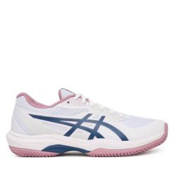Buty do tenisa Asics. Białe obuwie sportowe damskie Asics, bez wzorów, bez zapięcia, tenisowe. Za 369.99 zł.