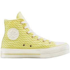 Adidasy Converse Chuck Taylor All Star Lift Platform Knit, Dla obu płci. Żółte obuwie sportowe damskie Converse, bez wzorów, bez zapięcia. Za 490.00 zł.