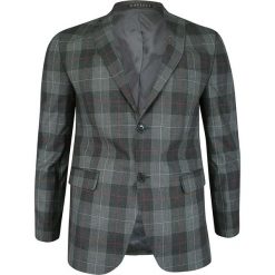 Marynarka Popielato-Szara w Kratkę, Casualowa, Slim, Dwa Guziki, Dwa Rozcięcia -GAVIOLI. Szare garnitury męskie Gavioli, bez wzorów, z elastanu. Za 399.00 zł.