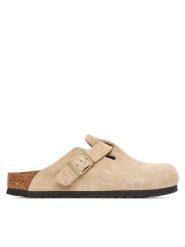 Birkenstock Klapki Boston 1030883 Beżowy. Brązowe klapki damskie Birkenstock, bez wzorów, ze skóry, bez obcasa, bez zapięcia. Za 679.99 zł.