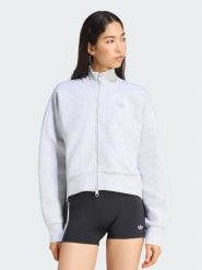 Adidas Bluza Spacer HY8037 Szary jasny Oversize. Szare bluzy damskie Adidas, l, bez wzorów, z bawełny, bez ramiączek, bez kaptura. Za 269.99 zł.
