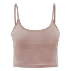 Damski top z weluru Urban Classics. Czerwone topy damskie Urban Classics, bez wzorów, z weluru, bez kołnierzyka, bez ramiączek. Za 93.00 zł.