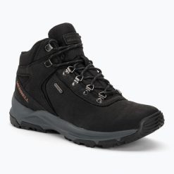 Buty Trekkingowe Męskie Merrell Erie Mid LTR Waterproof. Czarne buty zimowe męskie Merrell, bez wzorów, bez obcasa, bez zapięcia. Za 699.99 zł.