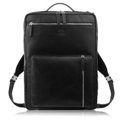 Plecak skórzany miejski do pracy premium na laptopa czarny Paolo Peruzzi AY-31-BL. Czarne plecaki męskie bez wzorów, z nylonu, biznesowe. Za 529.00 zł.