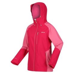 Damska kurtka trekkingowa przeciwdeszczowa Highton Stretch IV. Czerwone kurtki sportowe damskie Regatta, bez wzorów, bez ramiączek, bez kaptura, trekkingowe. W wyprzedaży za 187.49 zł.