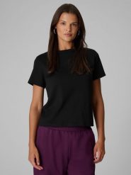 4F T-shirt regular gładki damski - czarny XS. Czarne t-shirty damskie 4F, m, bez wzorów, z bawełny, klasyczne, bez kołnierzyka, bez ramiączek. Za 79.99 zł.