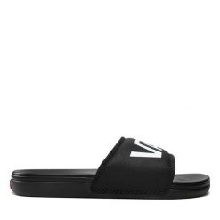 Klapki Vans. Czarne klapki damskie Vans, bez wzorów, sportowe, bez obcasa, bez zapięcia. Za 129.99 zł.