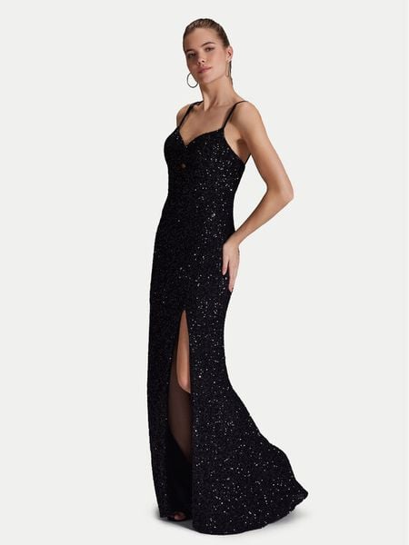 Hey Kyla Sukienka wieczorowa 5AI063HK Czarny Regular Fit. Czarne sukienki damskie Hey Kyla, bez wzorów, z syntetyku, wizytowe, bez kołnierzyka, bez ramiączek. Za 529.99 zł.