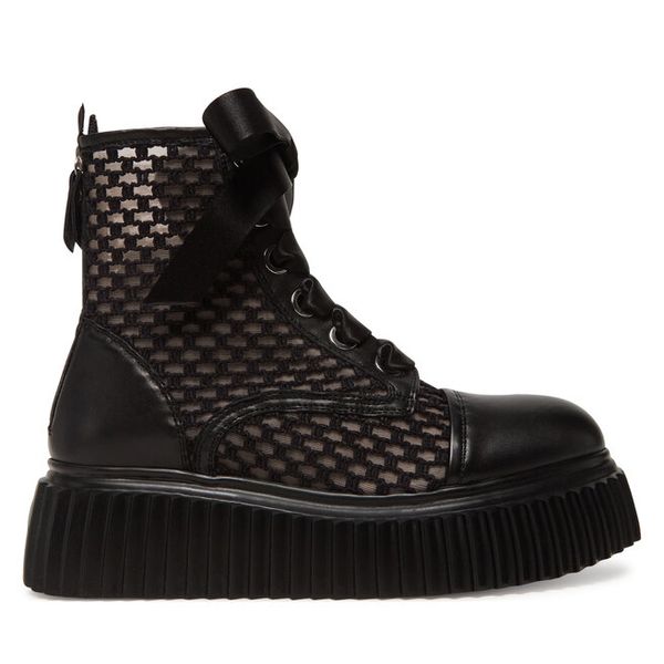 Trzewiki AGL. Czarne botki damskie AGL, bez wzorów, bez obcasa, na płaskiej podeszwie, bez zapięcia. Za 1,139.00 zł.