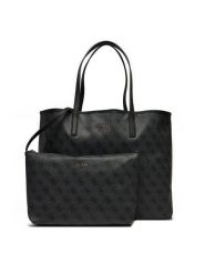 Guess Torebka Eliette Logo HWSG93 18290 Czarny. Czarne shopperki damskie Guess, z aplikacjami, ze skóry, bez dodatków. Za 479.99 zł.