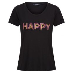 T-shirt Damski Fingal VIII Enjoy Every Moment. Czarne t-shirty damskie Regatta, xl, bez wzorów, sportowe, bez kołnierzyka, bez ramiączek. Za 40.99 zł.