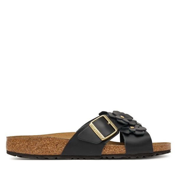 Klapki Birkenstock. Czarne klapki damskie Birkenstock, bez wzorów, bez obcasa, bez zapięcia. Za 537.99 zł.