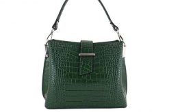 Elegancki kuferek skórzany BARBERINI'S c. zielony 752/2-42. Zielone torebki do ręki damskie Barberinis, bez wzorów, ze skóry, bez dodatków. Za 319.99 zł.