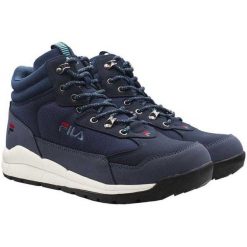 Trampki Męskie Skóra Średnia Wysokość Alpha. Niebieskie trampki męskie Fila, bez wzorów, z gumy, klasyczne, bez zapięcia. Za 537.99 zł.