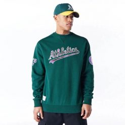Bluza Oakland Athletics MLB Tartan Infill. Białe bluzy damskie New Era, l, z aplikacjami, z bawełny, bez ramiączek, bez kaptura. Za 338.30 zł.