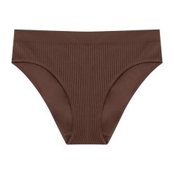 Tongi damskie bezszwowe z elastycznego materiału Virginija. Brązowe majtki damskie Intica, ze skóry. W wyprzedaży za 49.00 zł.