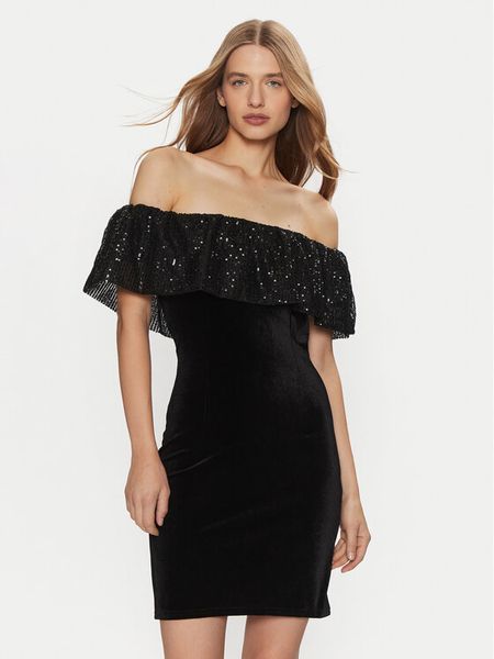 ONLY Sukienka koktajlowa Tanya 15336170 Czarny Regular Fit. Czarne sukienki damskie ONLY, xs, bez wzorów, z syntetyku, wizytowe, bez kołnierzyka, bez ramiączek. Za 119.99 zł.