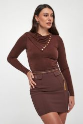 Bluzka damska w prążki ELISABETTA FRANCHI. Bluzki damskie Elisabetta Franchi, bez wzorów, bez kołnierzyka, bez ramiączek. Za 1,779.00 zł.