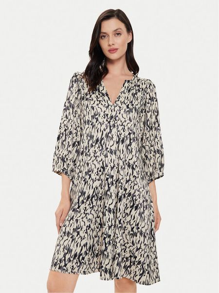 Karen by Simonsen Sukienka codzienna Nikole 10104917 Beżowy Relaxed Fit. Brązowe sukienki damskie Karen by Simonsen, na co dzień, bez wzorów, z wiskozy, bez kołnierzyka, bez ramiączek, proste. Za 339.99 zł.