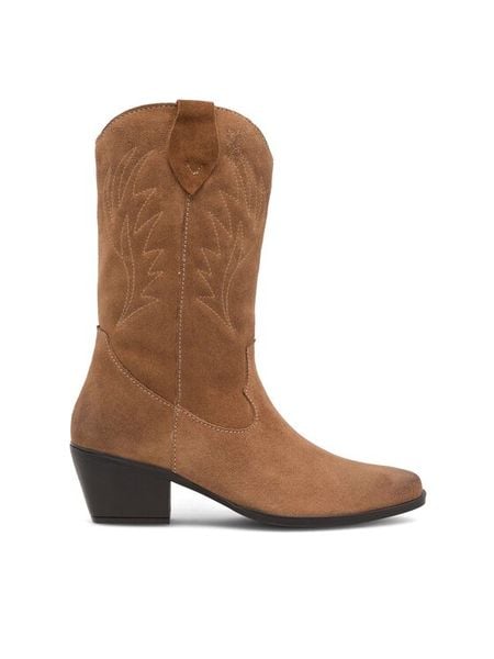 Lasocki Kozaki WI16-RIVER-03 Brązowy. Brązowe kozaki damskie Lasocki, bez wzorów, ze skóry, bez obcasa, na słupku, bez zapięcia. Za 299.99 zł.