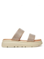 Clara Barson Klapki H3T9409-1 Beżowy. Brązowe klapki damskie Clara Barson, bez wzorów, z materiału, bez obcasa, bez zapięcia. Za 119.99 zł.