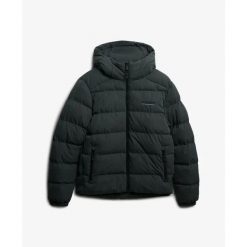 Kurtka z kapturem Superdry. Zielone kurtki męskie Superdry, na zimę, m, bez wzorów, z puchu, eleganckie, z kapturem. Za 587.25 zł.