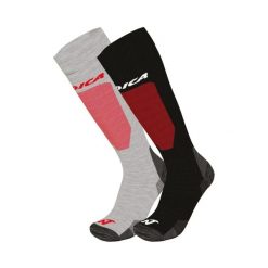 Skarpety narciarskie Nordica Uni 2-Pack Grey/Red + Black/Red. Czarne skarpetki damskie NORDICA, bez wzorów, z elastanu. Za 129.99 zł.