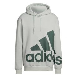 Bluza polarowa z logo adidas Essentials Giant. Zielone bluzy sportowe męskie Adidas, l, bez wzorów, z polaru, bez kaptura, na fitness i siłownię. Za 248.65 zł.