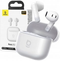 Słuchawki douszne Baseus Bass BS2 Lite TWS - białe. Białe słuchawki bezprzewodowe Baseus. Za 46.24 zł.