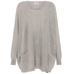 Maglione Deha Luźny Sweter Z Mieszanki Wełny Damskie. Szare swetry nierozpinane damskie Deha, s, bez wzorów, z dzianiny, bez kołnierzyka, bez ramiączek. Za 549.99 zł.