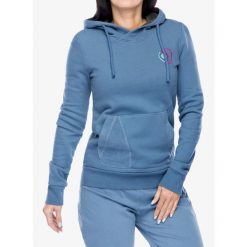 Bluza z kapturem damska E9 Sula. Niebieskie bluzy damskie E9, m, bez wzorów, casualowe, bez ramiączek, z kapturem. Za 335.99 zł.