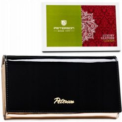 Portfel skórzany Peterson PTN 1N-411 czarny. Czarne portfele damskie Peterson, ze skóry. Za 129.99 zł.