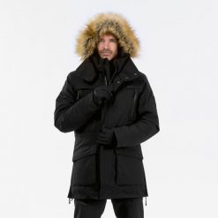 Parka turystyczna męska Quechua NH900 Warm wodoodporna -20°C. Czarne parki męskie QUECHUA, na zimę, m, bez wzorów, z syntetyku, sportowe, bez kołnierzyka, bez kaptura. Za 499.99 zł.
