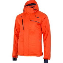 Kurtka narciarska męska KUMN253 - pomarańcz. Brązowe kurtki sportowe męskie 4F, m, bez wzorów, z kapturem, narciarskie, climacool (adidas). W wyprzedaży za 249.99 zł.