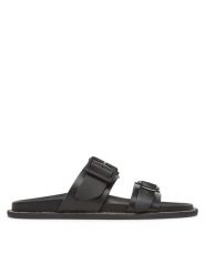 Pollini Klapki SA28172C0MTCS000 Czarny. Czarne klapki damskie Pollini, bez wzorów, ze skóry, bez obcasa, bez zapięcia. Za 979.99 zł.