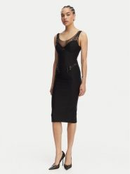 Elisabetta Franchi Sukienka koktajlowa AB-870-61E2-V650 Czarny Slim Fit. Czarne sukienki damskie Elisabetta Franchi, bez wzorów, z syntetyku, wizytowe, bez kołnierzyka, bez ramiączek. Za 2,769.00 zł.