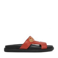 Klapki Beverly Hills Polo Club. Czerwone klapki damskie Beverly Hills Polo Club, bez wzorów, bez obcasa, bez zapięcia. Za 329.99 zł.