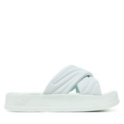 Klapki Puma. Niebieskie klapki damskie Puma, bez wzorów, bez obcasa, bez zapięcia. Za 149.99 zł.