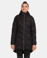 Damski płaszcz ocieplany Kilpi LEILA-W. Czarne płaszcze damskie Kilpi, na jesień, bez wzorów, z materiału, eleganckie, bez kołnierzyka, bez kaptura. Za 251.00 zł.