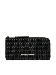 Calvin Klein Portfel Ruched Long L-Zip LV04K1085G Czarny. Czarne portfele damskie Calvin Klein, ze skóry. Za 189.99 zł.