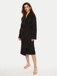 Calvin Klein Underwear Szlafrok Robe 000QS7316E Czarny. Czarne szlafroki damskie Calvin Klein Underwear, l, bez wzorów, z bawełny, bez ramiączek, bez kaptura. Za 499.99 zł.