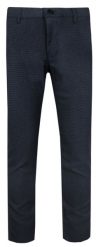 Eleganckie Męskie Spodnie, Zwężane (Slim Fit) – RIGON - Grafit z Granatem. Eleganckie spodnie męskie Rigon, bez wzorów, z elastanu, eleganckie. Za 179.00 zł.