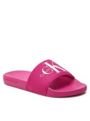 Calvin Klein Jeans Klapki Slide Monogram Co YW0YW00103 Różowy. Czerwone klapki damskie Calvin Klein Jeans, bez wzorów, z jeansu, bez obcasa, bez zapięcia. Za 269.99 zł.