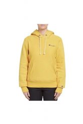 Bluza dresowa damska Champion Small Script Logo. Żółte bluzy damskie Champion, l, bez wzorów, z bawełny, sportowe, bez ramiączek, z kapturem. Za 171.49 zł.