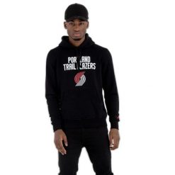 Bluza z kapturem Portland Trail Blazers NBA. Czarne bluzy męskie New Era, m, bez wzorów, z kapturem. Za 316.50 zł.
