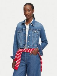 Tommy Jeans Kurtka jeansowa Trucker DW0DW22898 Niebieski Slim Fit. Niebieskie kurtki damskie Tommy Jeans, l, bez wzorów, z bawełny, bez kaptura. Za 409.99 zł.