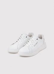 PAKO LORENTE – Białe sneakersy męskie z logo PL. Białe buty sportowe męskie Pako Lorente, bez wzorów, bez zapięcia. Za 199.99 zł.