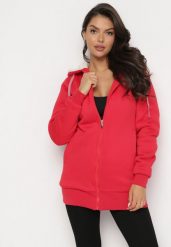 Czerwona Bluza Ocieplana Sztucznym Futerkiem z Kapturem i Kieszeniami Violanda. Czerwone bluzy damskie Born2be, l, bez wzorów, bez ramiączek, z kapturem. Za 129.99 zł.